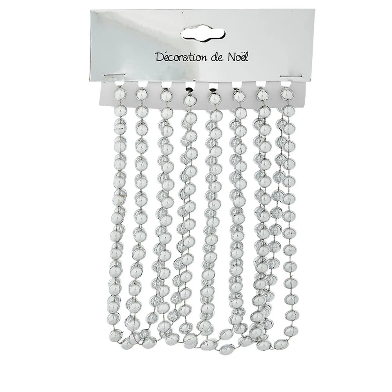 Guirlande de Noël perle argent 2,70 m
