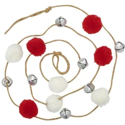 Guirlande de Noël pompons et clochettes