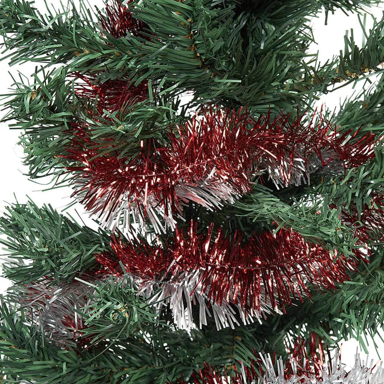 Guirlande de Noël rouge argentée 1,8 m