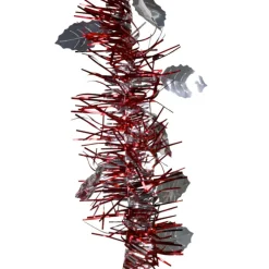 Guirlande de Noël rouge et argentée 2 m