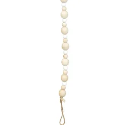 Guirlande de perles en bois beige naturel