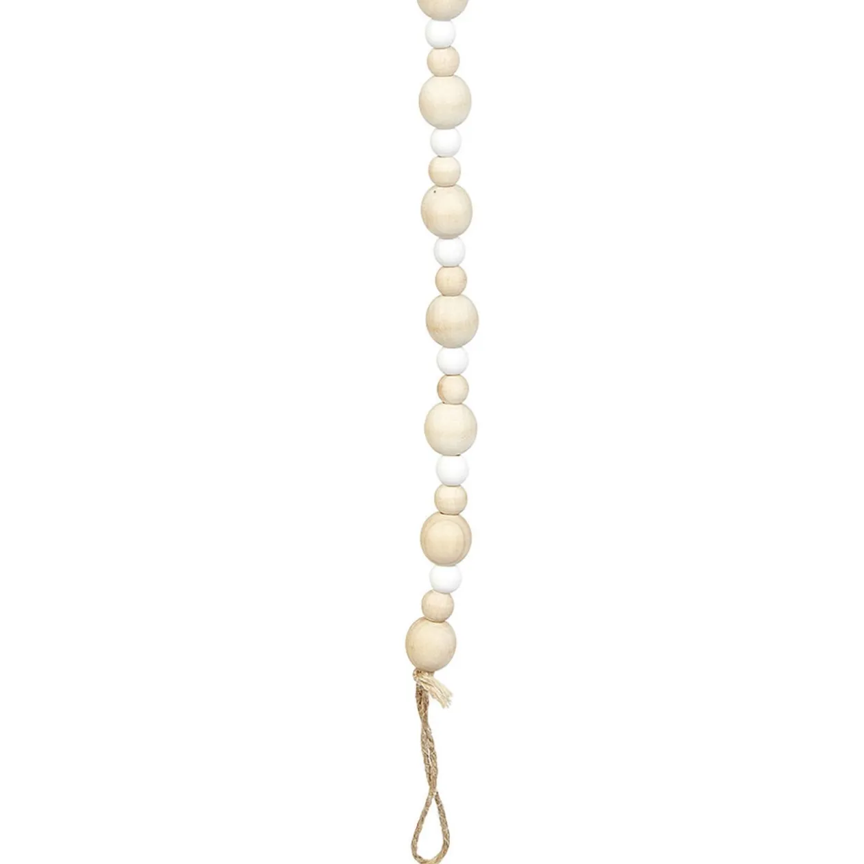 Guirlande de perles en bois beige naturel