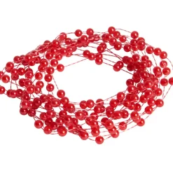 Guirlande de perles rouges 3 m