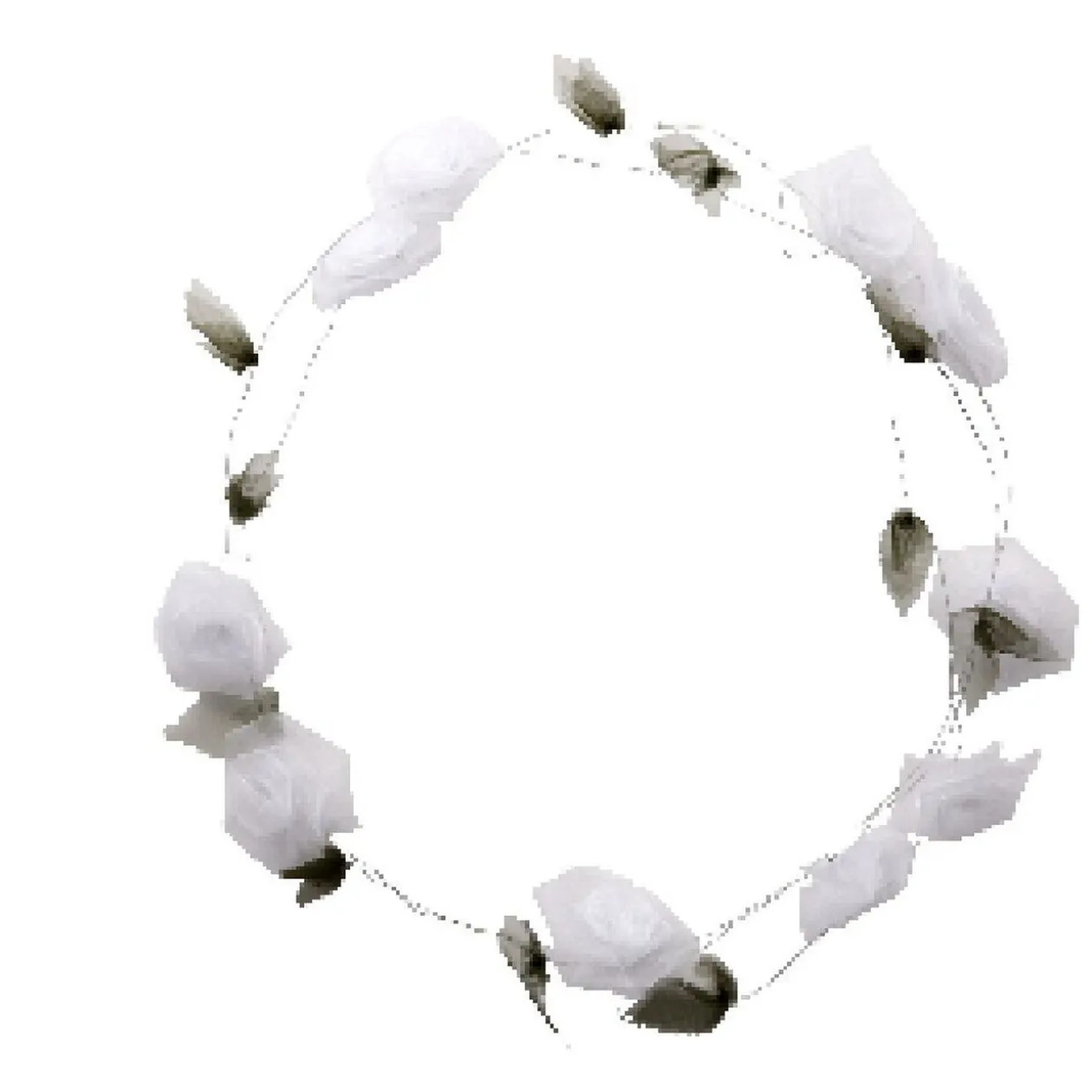 Guirlande de table de 10 roses blanches