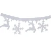 Guirlande feutrine motif renne et flocon blanc 1,8 m