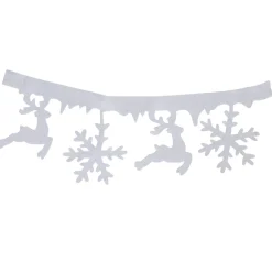 Guirlande feutrine motif renne et flocon blanc 1,8 m