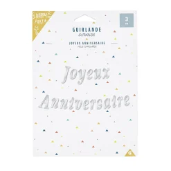 Guirlande Joyeux anniversaire argenté