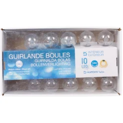 Guirlande électrique boules à led étoile blanc chaud L. 1,8 m