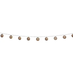 Guirlande électrique boules plates métal rosé 10 led L. 1,35 m