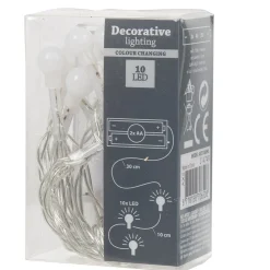 Guirlande électrique de 10 boules blanc 1 m