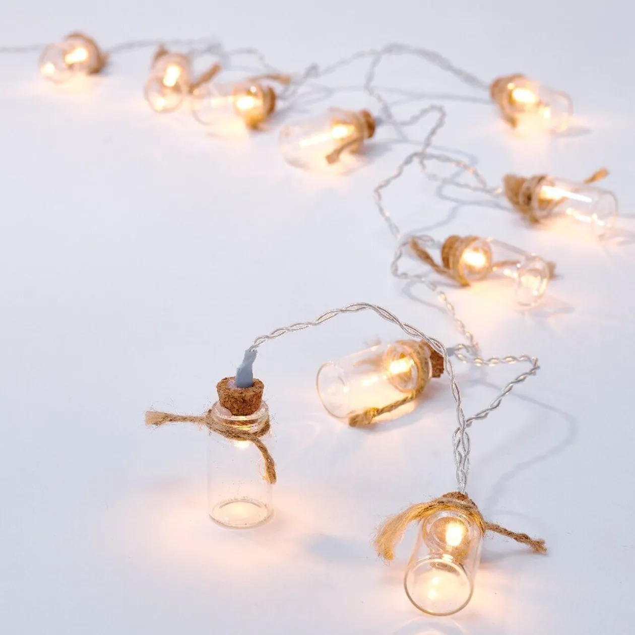 Guirlande électrique flacons lumineux blanc chaud L. 1,35 m
