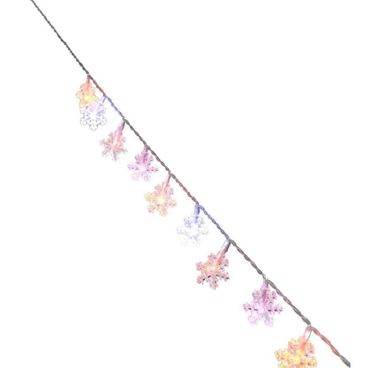 Guirlande électrique flocons multicolores 1 m