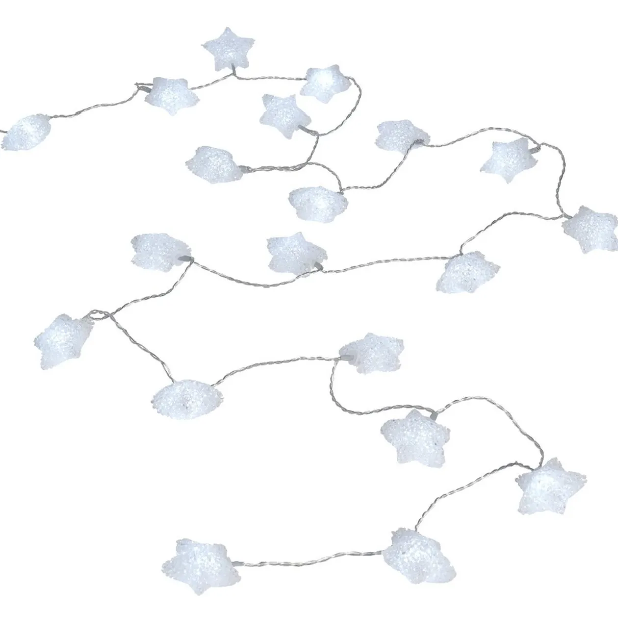 Guirlande électrique intérieure étoiles blanches 20 LED fixe 2,85 m