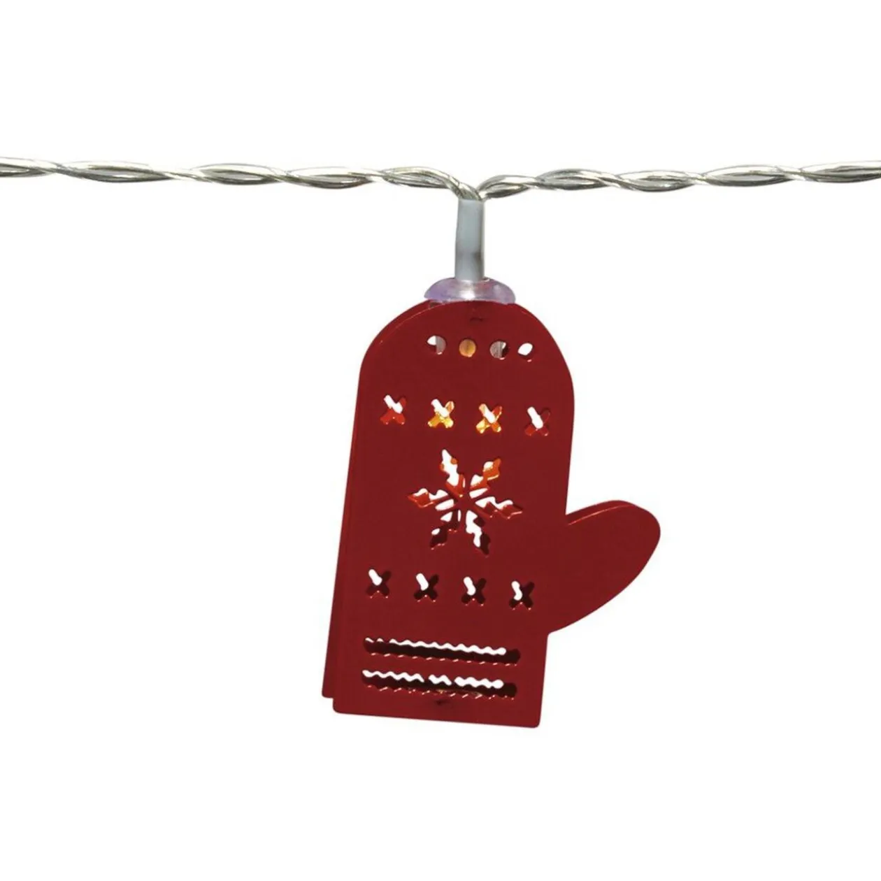 Guirlande électrique lumineuse 10 gants rouges L. 1,35 m