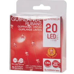 Guirlande électrique ruban blanc chaud fixe L. 90 cm