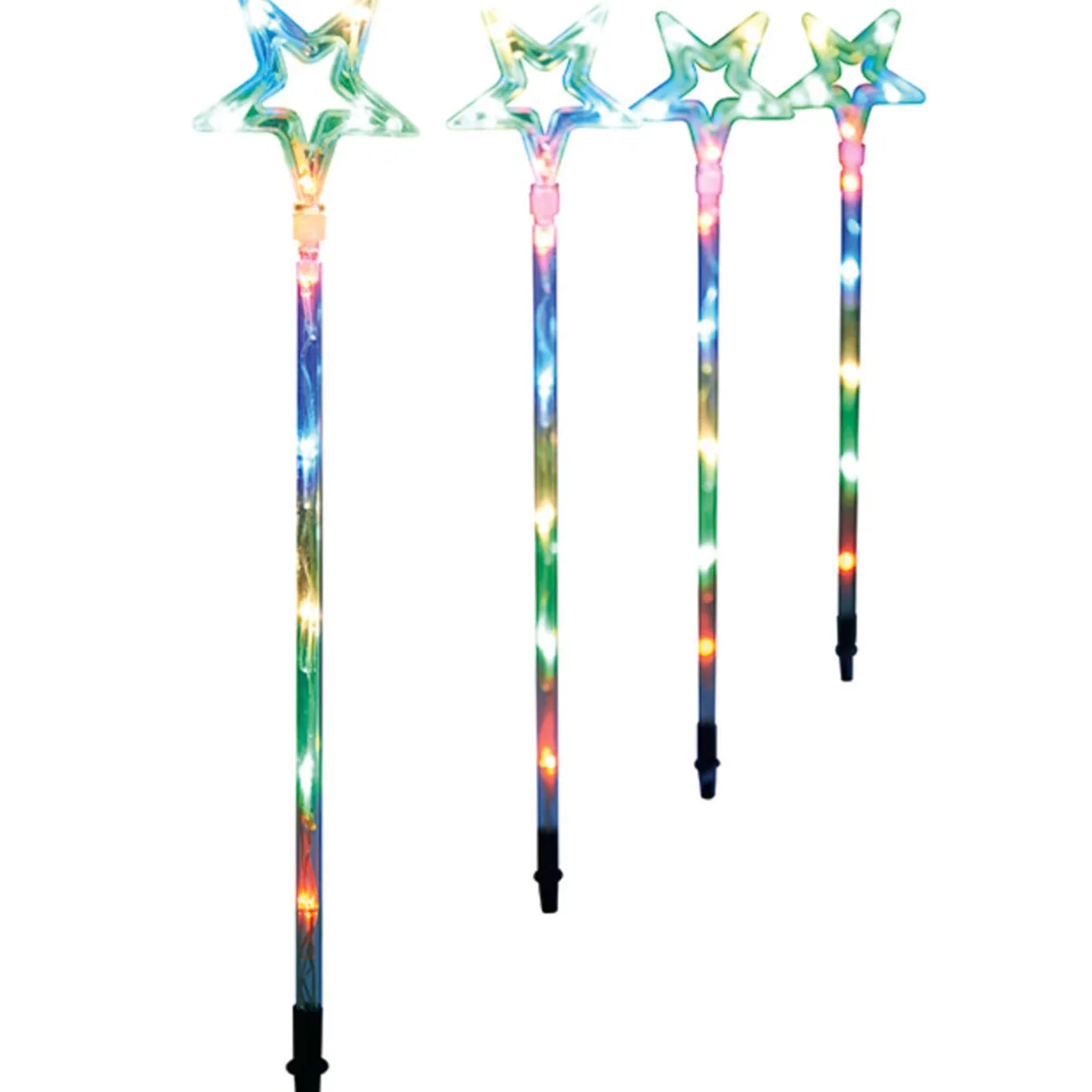 Guirlande électrique solaire 4 étoiles blanches 1,5 m