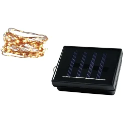 Guirlande électrique solaire 100 microLED 7,4m d'éclairage blanc chaud