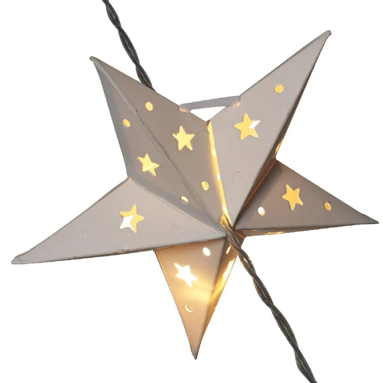 Guirlande électrique étoiles blanches fixes 1,2 m