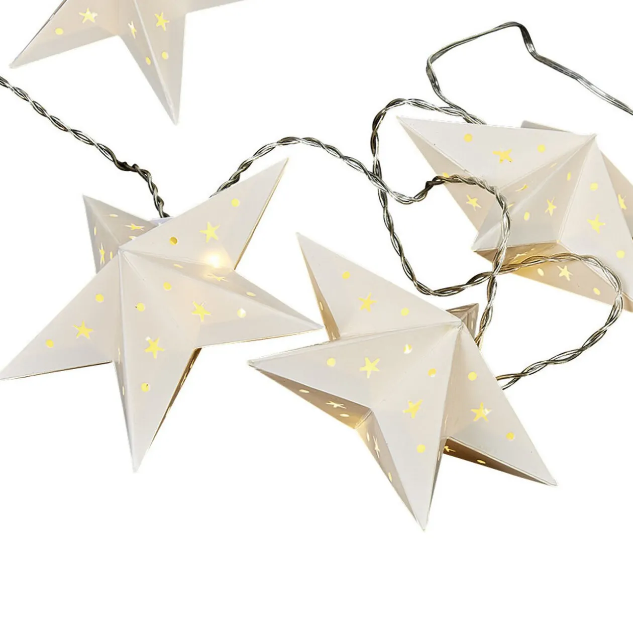 Guirlande électrique étoiles blanches fixes 1,2 m