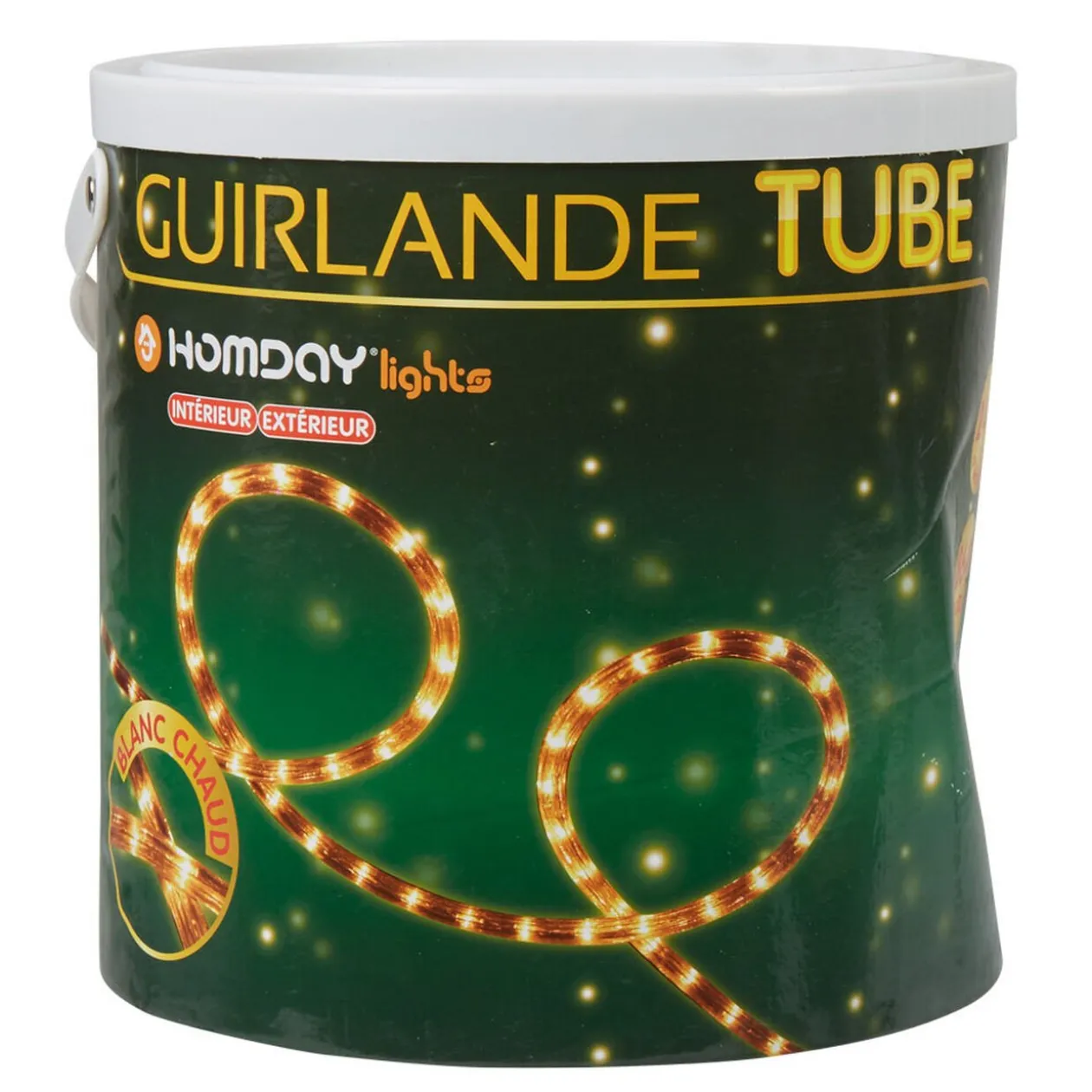 Guirlande électrique tube blanc chaud clignotant 24 m