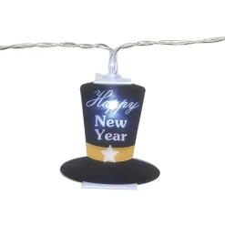 Guirlande lumineuse 10 LED chapeaux Happy New Year 1,75 m