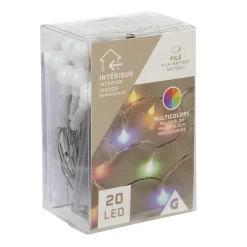 Guirlande lumineuse intérieur 20 LED multicolore
