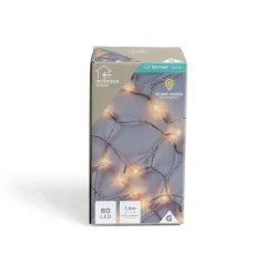 Guirlande lumineuse intérieur diamant 80LED blanc chaud 7,9m