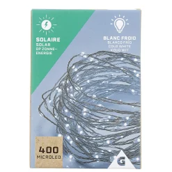 Guirlande lumineuse Solaire 400 microled Blanc froid 20 m