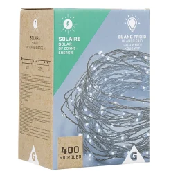 Guirlande lumineuse Solaire 400 microled Blanc froid 20 m