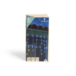 Guirlande lumineuse solaire bordure toit 120LED bleu et blanc froid 3m