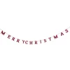 Guirlande Merry Christmas feutrine rouge 2m