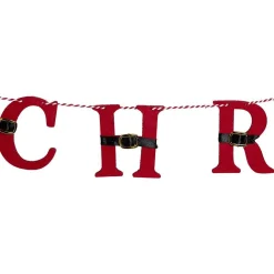 Guirlande Merry Christmas feutrine rouge 2m