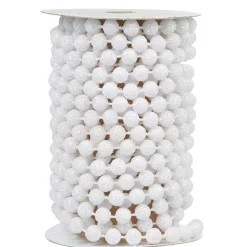 Guirlande perles blanc pailleté 5 m