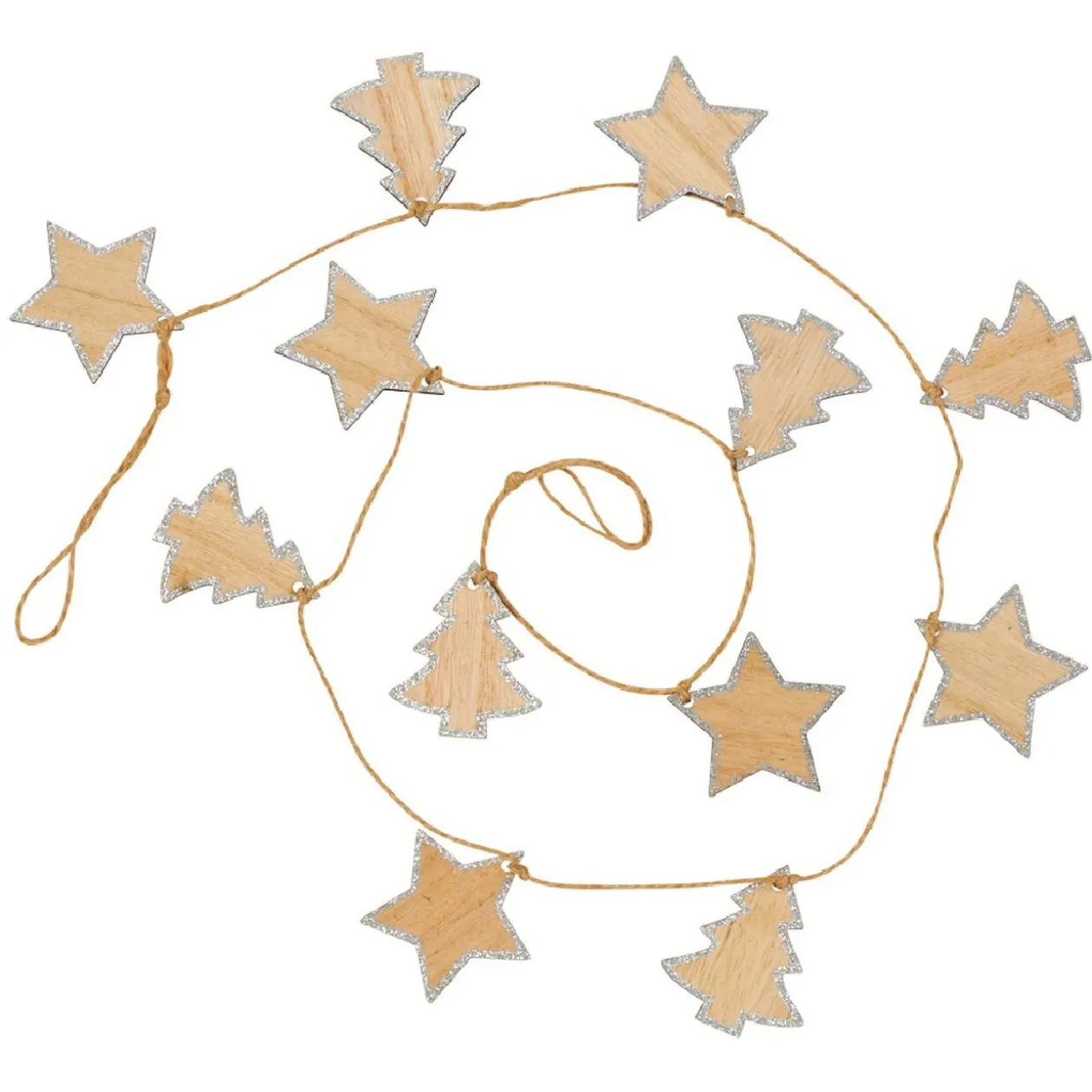 Guirlande sapin étoile bois