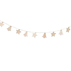 Guirlande sapins étoiles Noël naturel L. 1,45 m