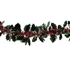 Guirlande scintillante houx vert et rouge 2m