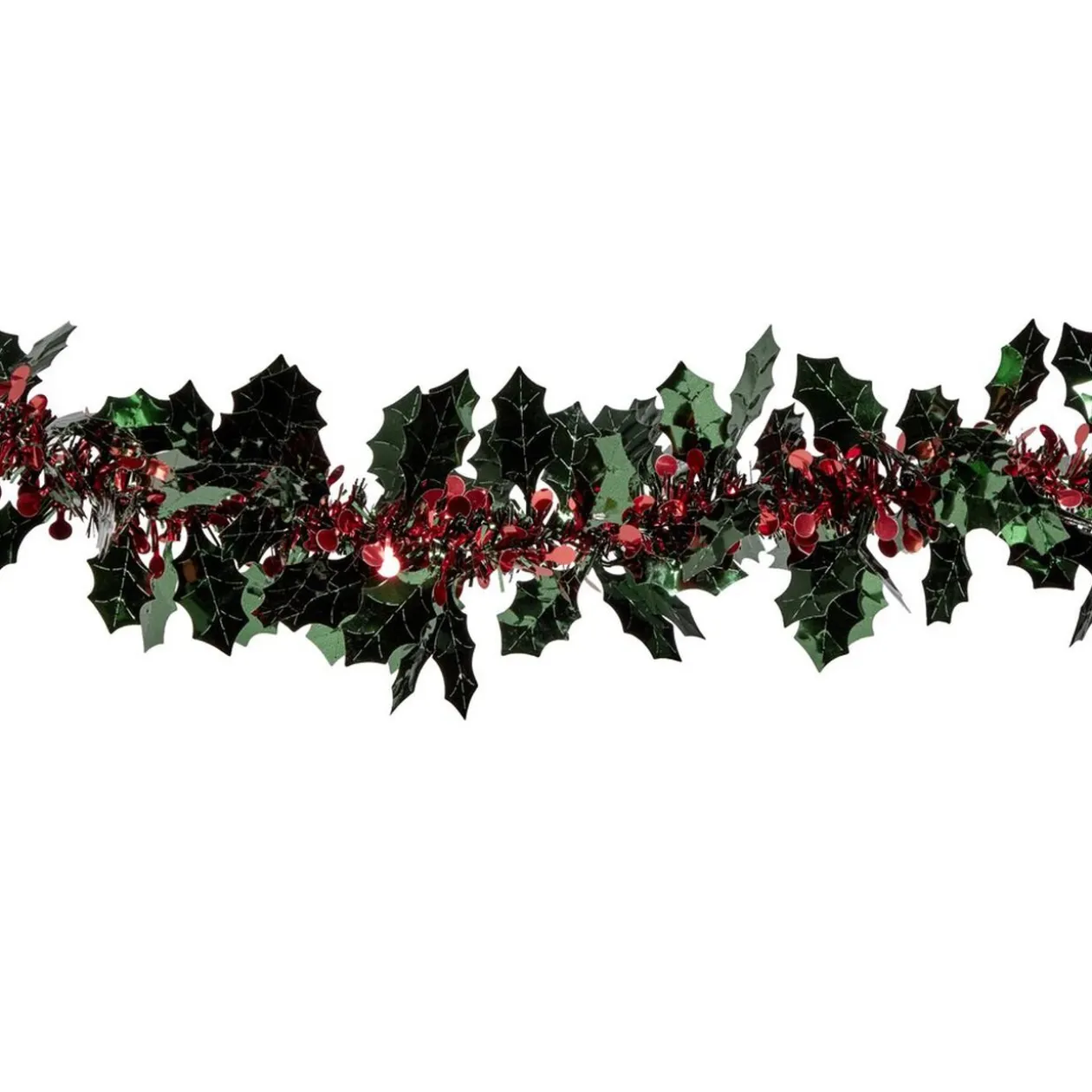 Guirlande scintillante houx vert et rouge 2m