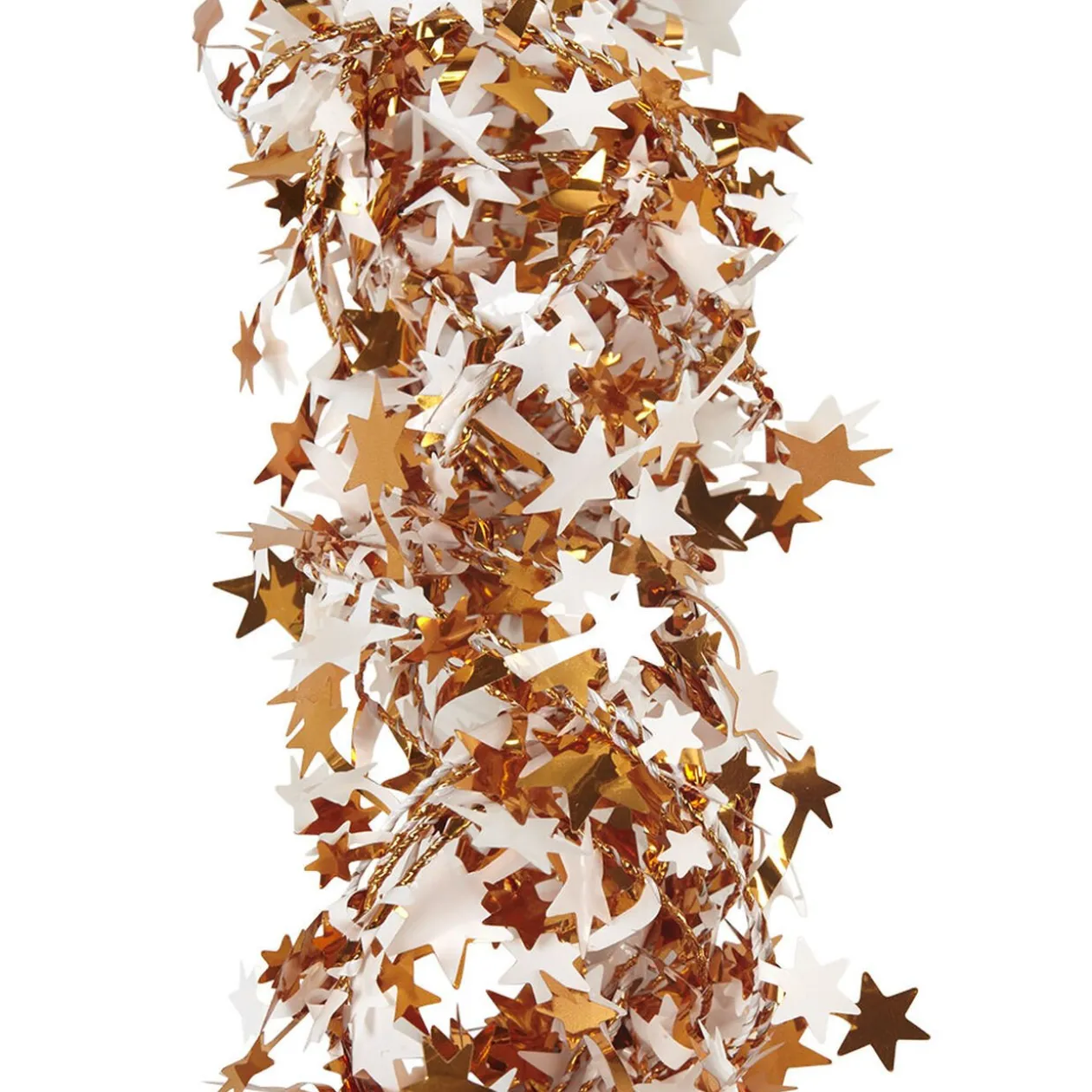 Guirlande étoiles de Noël cuivre et blanc 10 m