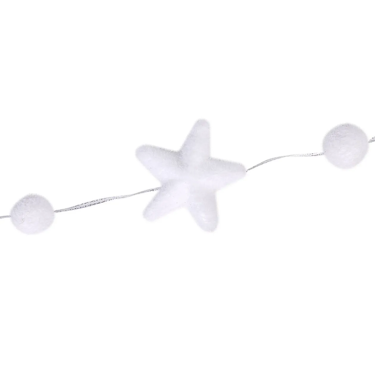 Guirlande étoiles et boules blanches 1,2 m