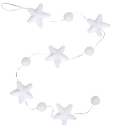 Guirlande étoiles et boules blanches 1,2 m