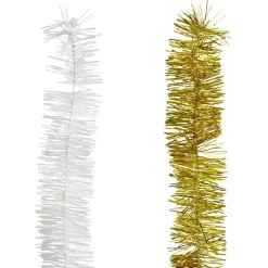 Guirlandes de Noël blanches et dorées scintillantes x5
