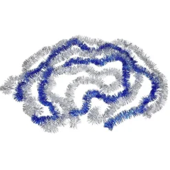 Guirlandes de Noël scintillantes argentées et bleues x5