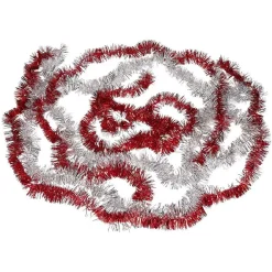 Guirlandes de Noël scintillantes argentées et rouges x5