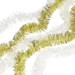 Guirlandes scintillantes blanches et dorées x5