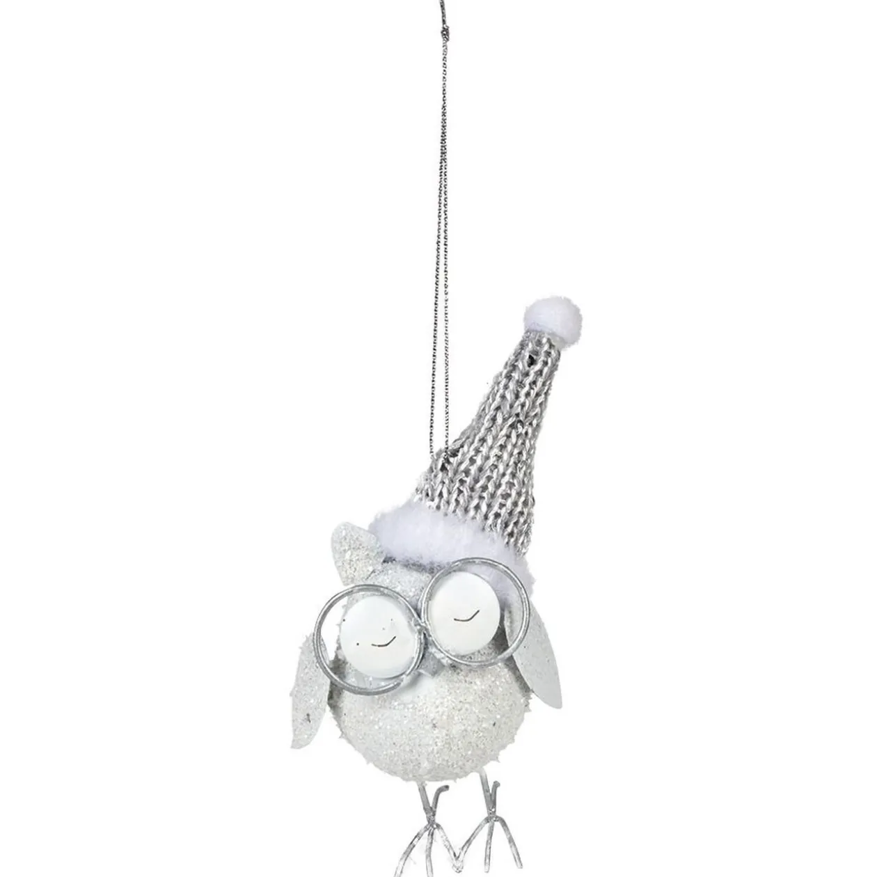 Hibou à lunettes déco Noël à suspendre