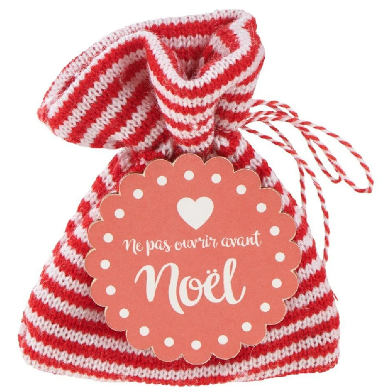 Hotte à cadeaux de Noël à suspendre rouge