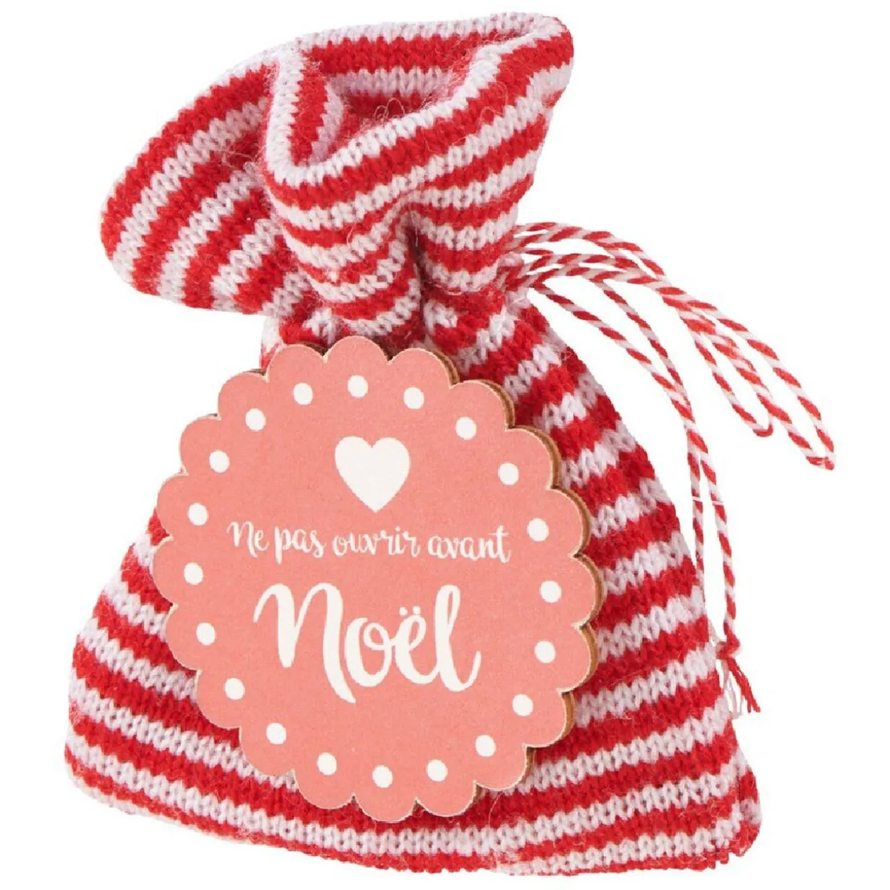 Hotte à cadeaux de Noël à suspendre rouge