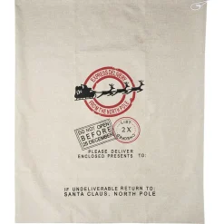 Hotte Noël en lin grand modèle