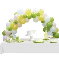 Kit arche de ballons nature vert jaune bleu 60 pièces 4m
