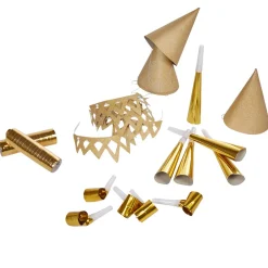 Kit cotillons pour 10 personnes doré